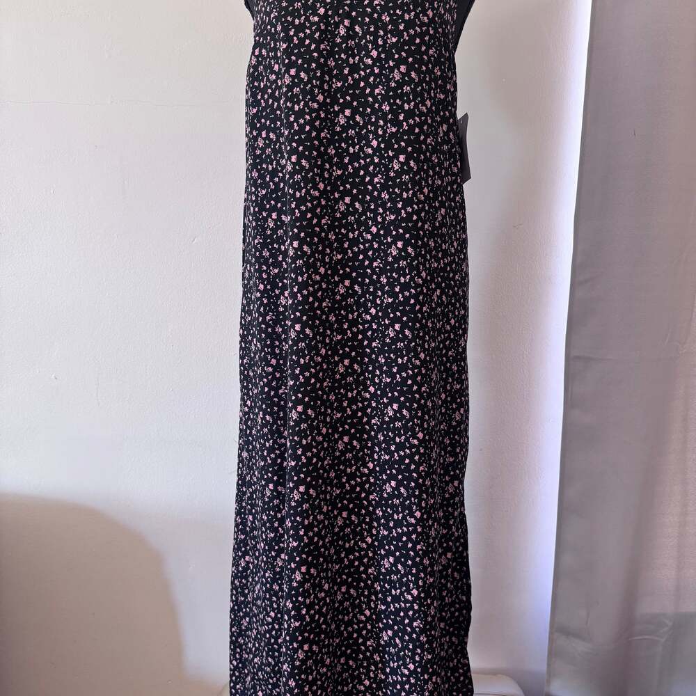 Tie-detail slip dress - Black/Floral - Ladies